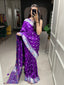 Purple Color Zari Weaving Work Pure Viscose Saree Clothsvilla