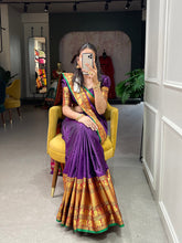 Load image into Gallery viewer, Purple Color Zari Weaving Work Narayan Pet Saree Clothsvilla