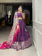 Load image into Gallery viewer, Purple Color Printed With Zari Weaving Work Viscose Dola Silk Lehenga Choli Clothsvilla