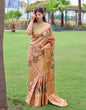 Load image into Gallery viewer, Radha Banarasi Silk Woven Saree with Floral Prints Peach Clothsvilla