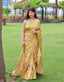 Radha Banarasi Silk Woven Saree with Floral Prints Yellow Clothsvilla
