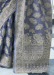 Load image into Gallery viewer, Ocean Blue Lucknowi Chikankari Weaving Silk Saree Clothsvilla