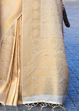 Load image into Gallery viewer, White Gold Handloom Weave Kanjivaram Silk Saree Clothsvilla