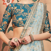 Load image into Gallery viewer, Rama Green Festive Wear Sequins Zari Work Art Silk Lehenga Choli Clothsvilla