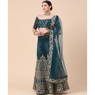 Rama Party Wear Sequins Embroidered Silk Lehenga Choli Clothsvilla