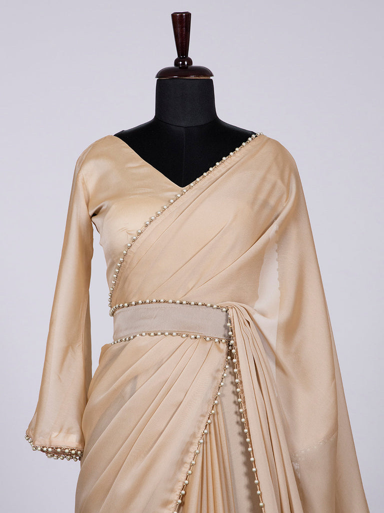 Cream Color Rangoli Silk Material Saree Clothsvilla