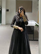 Load image into Gallery viewer, Black Color Weaving Zari Work Rangoli Silk Gown Dress Clothsvilla