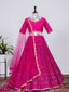 Rani Pink Color Sequins and Thread Embroidery Work Georgette Lehenga Choli Clothsvilla
