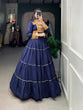Load image into Gallery viewer, Navy Blue Color Plain With Gota Patti Rayon Gujrati Stylish Chaniya Choli ClothsVilla