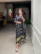 Load image into Gallery viewer, Black Color Bandhej Print With Gotta Patti Lace Border Gaji Silk Kaftan ClothsVilla.com