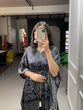 Load image into Gallery viewer, Black Color Bandhej Print With Gotta Patti Lace Border Gaji Silk Kaftan ClothsVilla.com