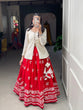 Load image into Gallery viewer, Red Color Sequins And Lucknowi Work Cotton Co-Ord Set Lehenga Choli ClothsVilla.com