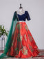 Red Color Printed Digital Satin Silk Lehenga Choli Clothsvilla