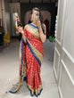Load image into Gallery viewer, Red Color Foil Printed And Stone Work Dola Silk Saree Clothsvilla