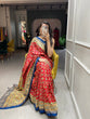 Load image into Gallery viewer, Red Color Foil Printed And Stone Work Dola Silk Saree Clothsvilla