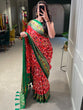 Load image into Gallery viewer, Red Color Patola Paithani Printed with Foil Work Dola Silk Saree Clothsvilla