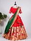 Red Color Weaving Zari Work Jacquard Pethani Lehenga Set Clothsvilla