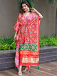 Load image into Gallery viewer, Red Color Digital Bandhej Print Pure Gaji Silk Kaftan Clothsvilla