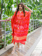 Load image into Gallery viewer, Red Color Digital Bandhej Printed Pure Gaji Silk Kaftan Clothsvilla