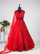 Load image into Gallery viewer, Red Color Sequins Embroidery Work Georgette Party Wear Lehenga Choli Clothsvilla