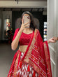 Load image into Gallery viewer, Red Color Leheriya With Foil Work Tussar Silk Lehenga Choli ClothsVilla