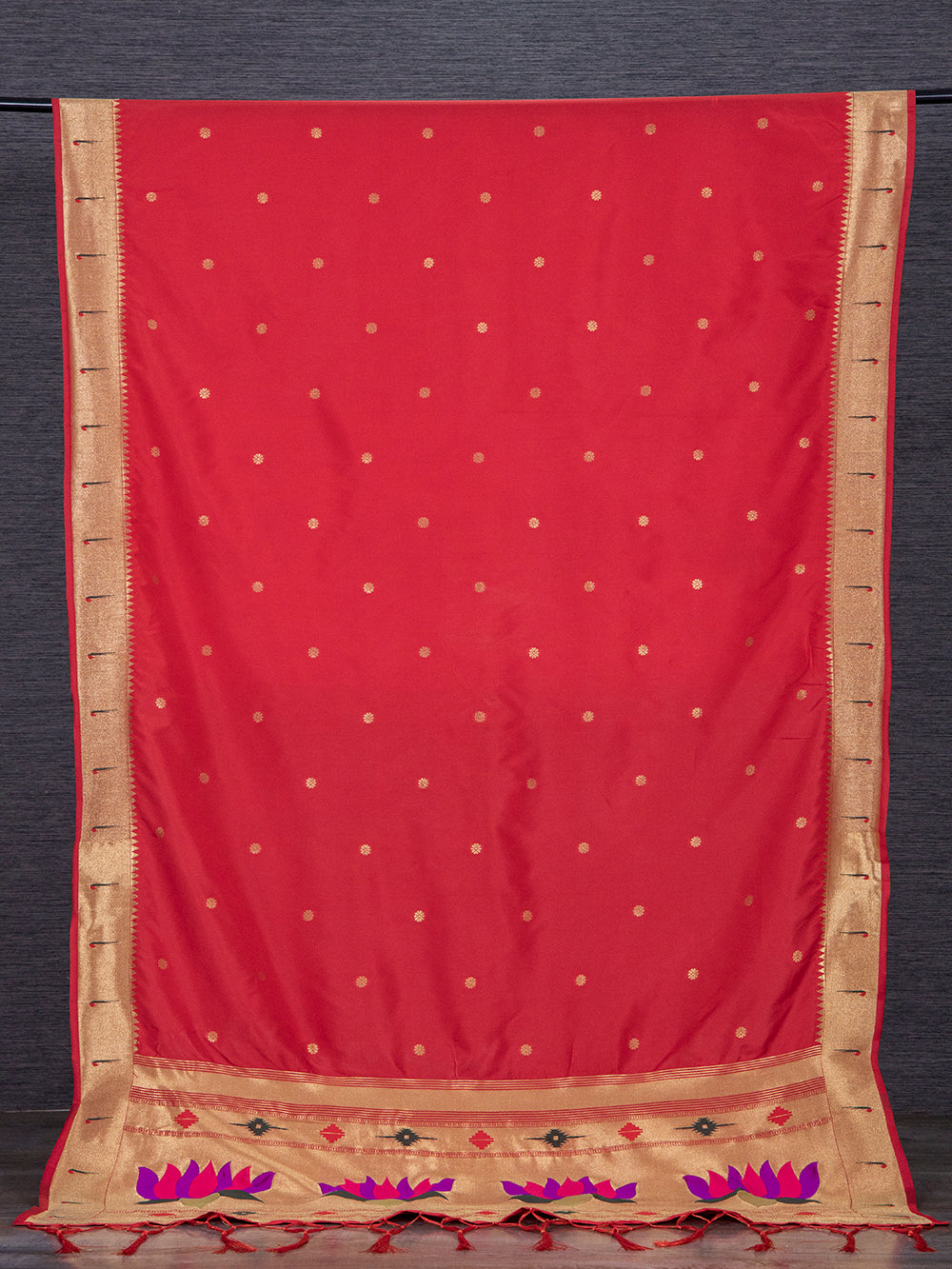 Red Color Zari Weaving Work Jacquard Paithani Dupatta Clothsvilla