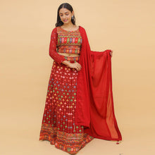 Load image into Gallery viewer, Red Embroidered With Embellished Georgette Lehenga Choli Clothsvilla