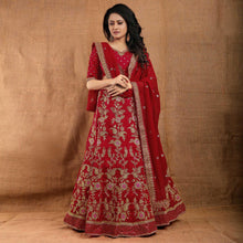 Load image into Gallery viewer, Red Party Wear Sequins Embroidered Tapetta Lehenga Choli Clothsvilla