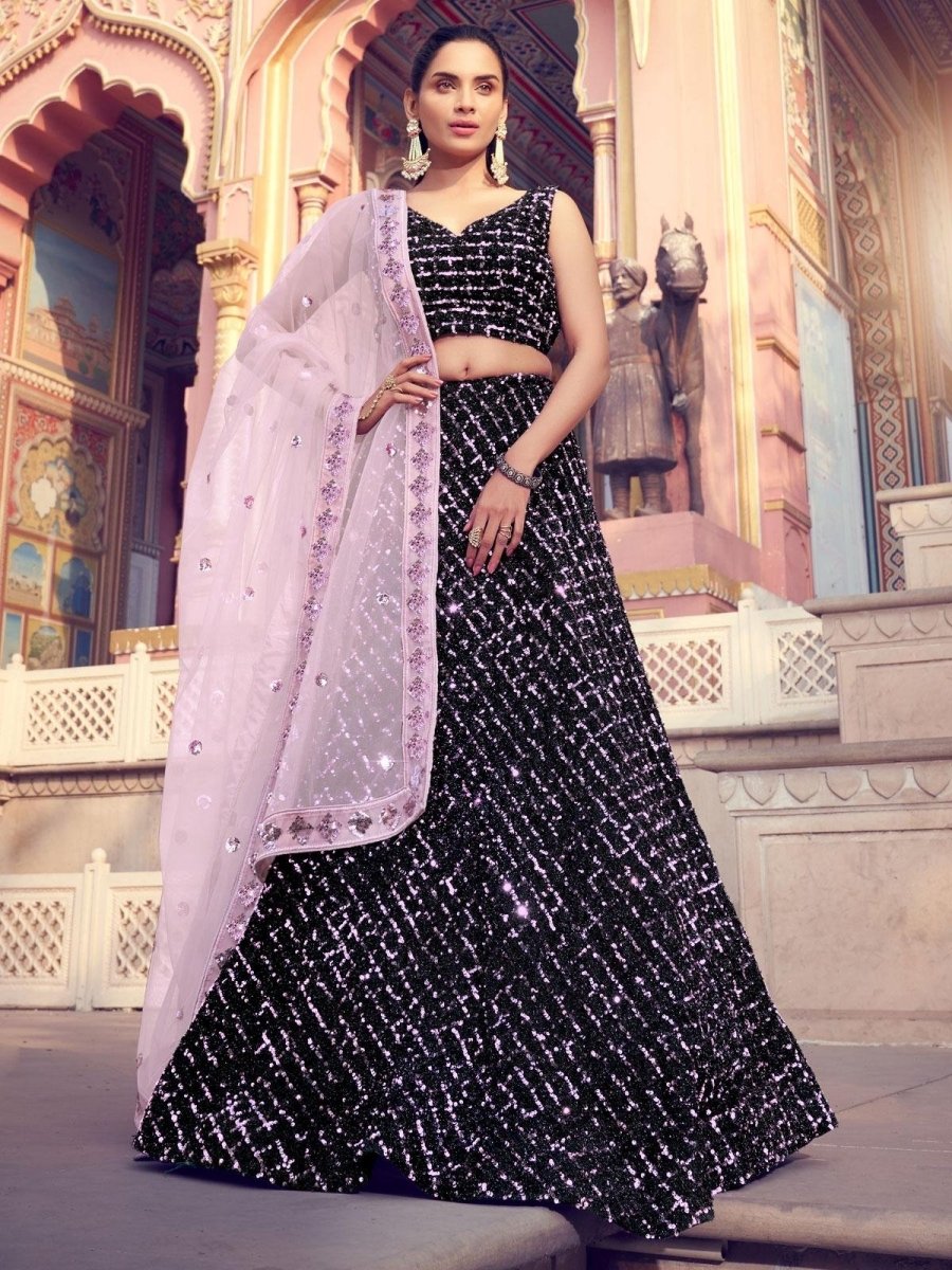 Redefined Black Partywear Lehenga Choli Clothsvilla