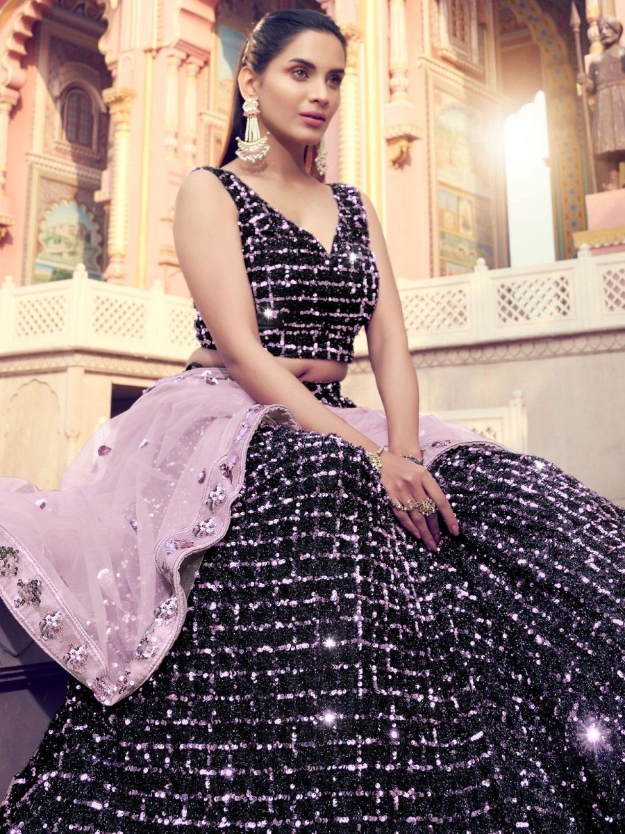 Redefined Black Partywear Lehenga Choli Clothsvilla