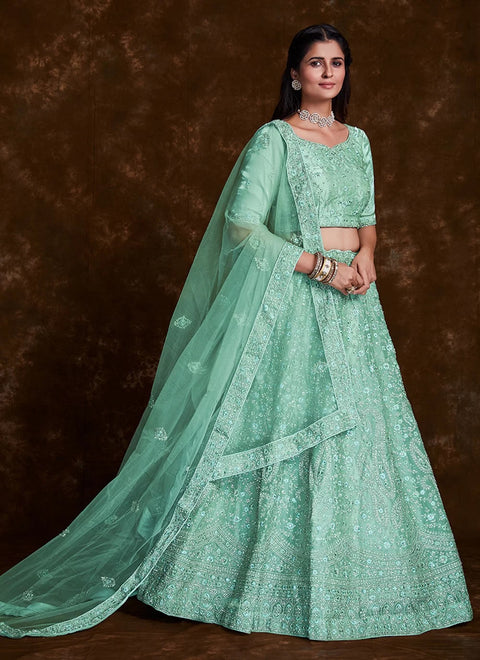 Regal Sea Green Dori Work Wedding Trendy Lehenga Choli Clothsvilla Main image