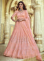 Sangeet Lehenga Choli Thread Faux Georgette In Pink Clothsvilla