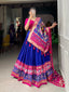Royal Blue Color Ikkat Patola Print With Foil Work Tussar Silk Lehenga Choli ClothsVilla