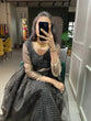 Load image into Gallery viewer, Black Color Zari Weaving Work Organza Chex Gown Clothsvilla
