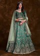 Load image into Gallery viewer, Sea Green Art Silk Lehenga Set with Exquisite Work - Lehenga Designs Clothsvilla