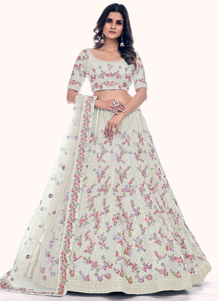 Net A Line Lehenga Choli Clothsvilla