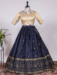 Load image into Gallery viewer, Navy Blue Color Sequins and Thread Embroidery Work Heavy Banglory Lehenga Choli With Dupatta Clothsvilla