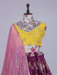 Load image into Gallery viewer, Wine Color Thread And Sequins Embroidery Work Georgette Lehenga Choli Clothsvilla