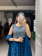 Load image into Gallery viewer, Teal Color Sequins And Thread Embroidery Work Crushed Rangoli Silk Dress Clothsvilla