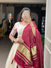 Load image into Gallery viewer, Flower Design Sequins And Thread Embroidery Work Khadi Cotton Chaniya Choli Clothsvilla