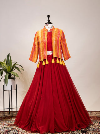 Maroon Color Georgette Lehenga Choli Clothsvilla