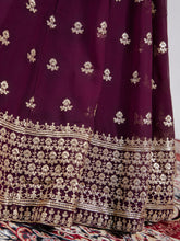 Load image into Gallery viewer, Wine Color Sequins &amp; Embroidery Thread Work Georgette Lehenga Choli Clothsvilla