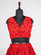 Load image into Gallery viewer, Red Color Sequins Embroidery Work Georgette Party Wear Lehenga Choli Clothsvilla