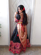 Load image into Gallery viewer, Black Color Weaving Zari Work Jacquard Paithani Lehenga Choli Set Clothsvilla