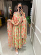 Load image into Gallery viewer, Pista Color Floral Printed Anarkali Style Chiffon Kurti Clothsvilla