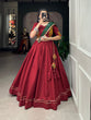 Load image into Gallery viewer, Maroon Color Plain With Gotta Patti Lace Border Cotton Lehenga Choli ClothsVilla