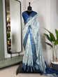 Load image into Gallery viewer, Sky Blue Color Printed With Zari Border Dola Silk Saree Clothsvilla