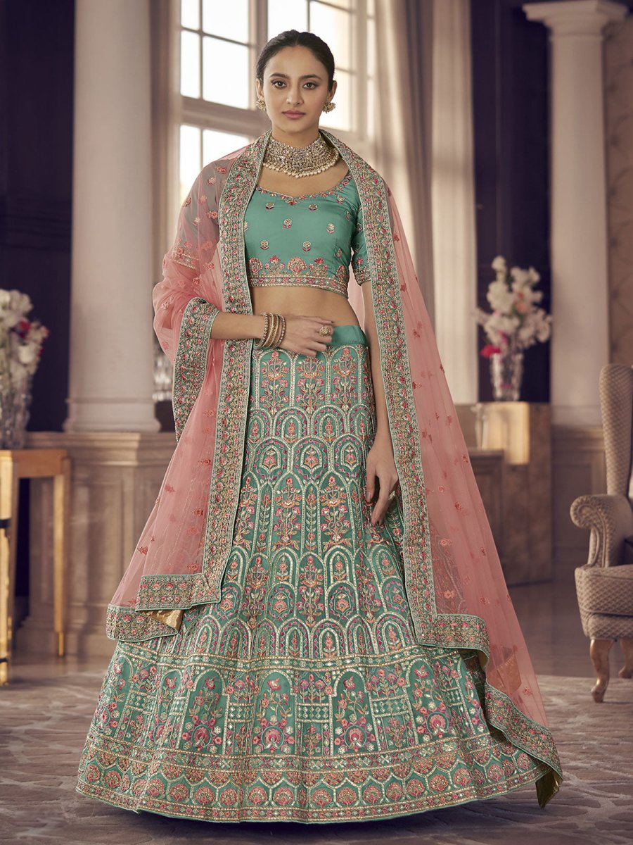 Sky Blue Georgette Partywear Lehenga Choli Clothsvilla