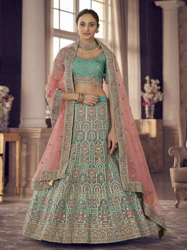 Sky Blue Georgette Partywear Lehenga Choli Clothsvilla