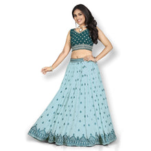 Load image into Gallery viewer, Sky Blue Party Wear Sequins Embroidered Tapetta Lehenga Choli Clothsvilla